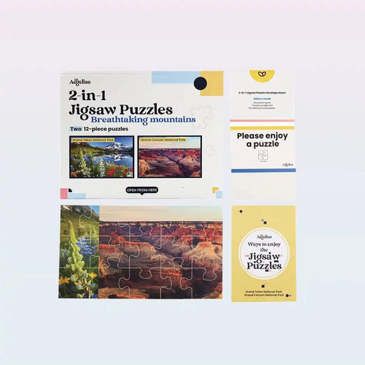 Large Piece Puzzles | Breathtaking Mountains | 12 Pieces Each