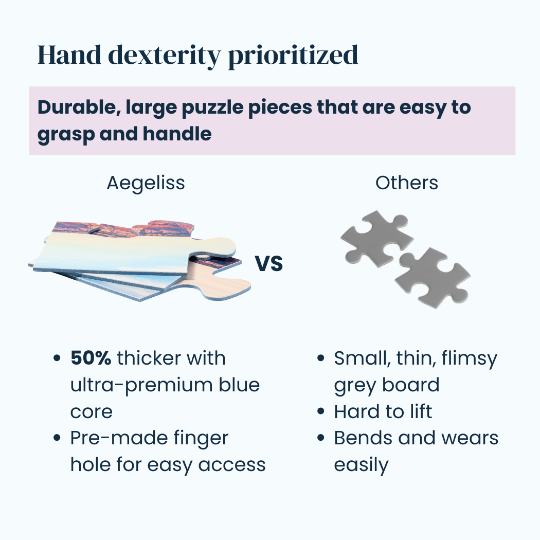 2-in-1 adaptive jigsaw puzzle featuring breathtaking mountain national parks, designed as activities for dementia patients to enhance cognitive engagement and connection