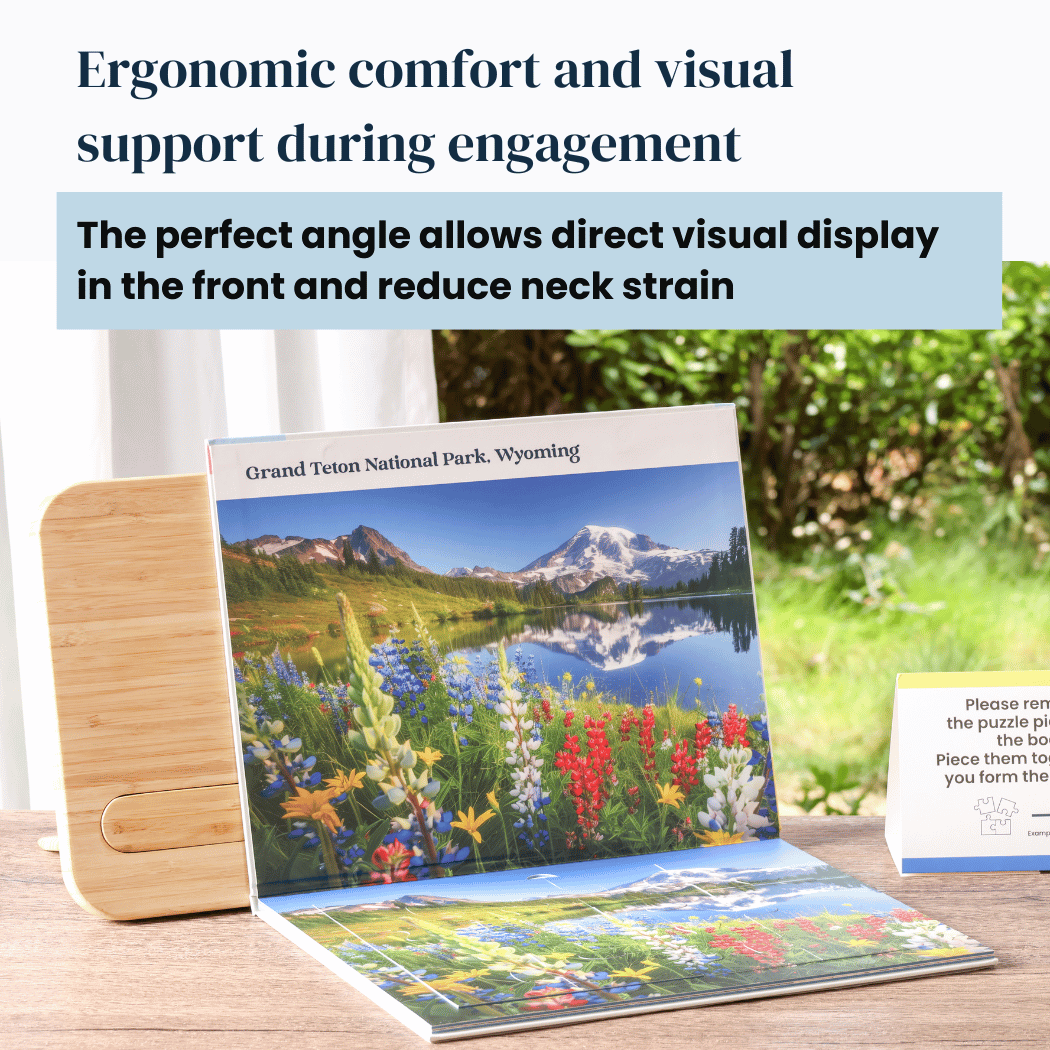 Adjustable stand with ergonomic design and interlocking joints for tabletop easel
