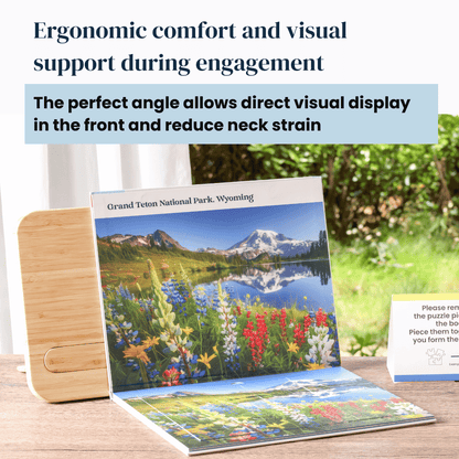 Adjustable stand with ergonomic design and interlocking joints for tabletop easel