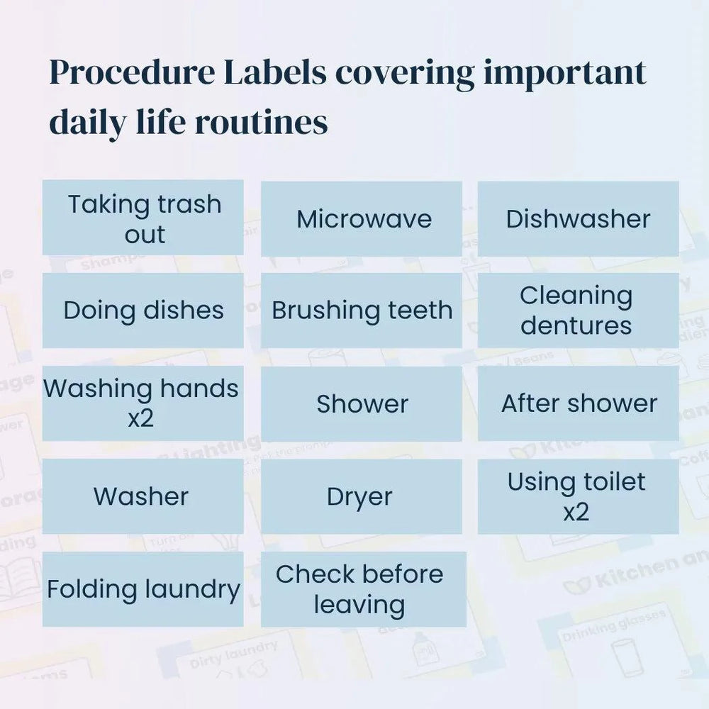 Home & Routine Labels for Daily Independence