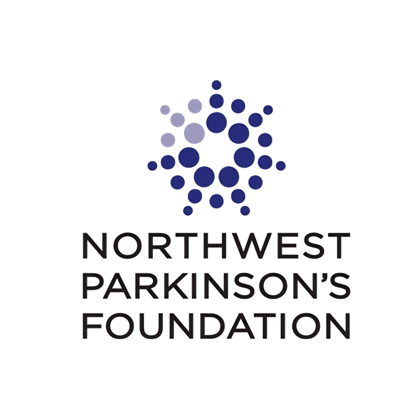 Logo of Northwest Parkinson's Foundation with blue and purple dots on a white background